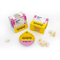 Opopop Microwave Popcorn - Pop Cups Birthday Cake 6-Pack, Non-Gmo Gourmet Popcorn Kernels & Popcorn Flavoring, Gluten Free Snacks, Easy To Make And No Mess