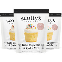 Keto Cupcake & Cake Mix - Gluten Free Keto Baking Mix - 0G Net Carbs - Sweetened With Allulose - No Erythritol - Sugar Free - 10.6Oz (3 Packs)