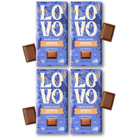 Lovo Oatmilk Chocolate Bar, Dairy Free & 100% Plant-Based & Dairy Free Milk Chocolate, Creamy And Delectable Vegan Milk Chocolate Made With Oat Milk, Non-Gmo, Gluten-Free, Swiss-Made, 2.82 Oz (Pack Of 4)