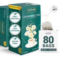 Leaflea Chamomile And Black Tea Blend, Chamomile Tea Bags, Black Tea & Pure Camomile Flowers, Manzanilla Tea Bags Stress Relief, Vegan, Supports Digestion, Ideal Wellness Gift Box | 80 Bags