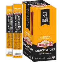 New! Johnsonville Cheddar Summer Sausage Sticks, 1-Ounce (24-Count) - Meat Snack From The #1 Sausage Brand In The U.S., Made With Premium Cuts Of Meat, Naturally Smoked, Good Source Of Protein