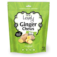 Lovely Candy Co. Original Ginger Chews, Made With Real Ginger, Individually Wrapped, 5Oz (1-Pack) | Gluten-Free, Non-Gmo, No Artificial Ingredients, No High Fructose Corn Syrup | 3 Simple Ingredients!