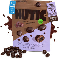 Nutic Gourmet Chocolate Covered Raisins - Dark Chocolate, Bulk Bag Of Candy Snacks, Perfect For Movies, Bites Of Raisins & Chocolate Candies - 1 Lb