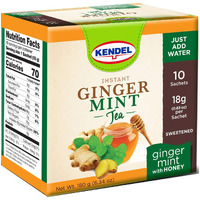 Kendel Instant Ginger Mint With Honey Tea, Caffeine Free (14 Sachets). Soothing Flavor Non-Gmo