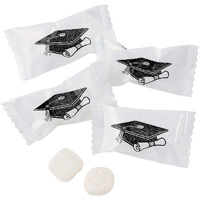 Graduation Buttermints, Graduation Party Candy, Candy Buffet, 108 Pieces, Individually Wrapped Pieces (White)