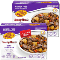 Kosher For Passover Gluten Free Meals, Beef Goulash Stew With Vegetables (2 Pack) Mre Meat Ready To Eat, Prepared Entree Fully Cooked, Shelf Stable Food Microwave Dinner - Traveler Backpacker