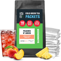 Tiesta Tea - Peaches N Green Cold Brew Tea - Smooth Peach Green Tea - Premium Loose Leaf Tea Blend - Medium Caffeinated Iced Tea - Cold Brew Tea Packets - Brews 64 Oz Of Pitcher Per Bag (Pack Of 10)