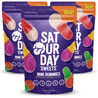 Saturday Sweets Mini Dummies | Authentic Swedish Candy | Low Calorie & Non-Gmo, Gelatin Free, No High Fructose Corn Syrup | Resealable, Made In Europe, Swedish Style | Better-For-You, Healthy Snacks For Adults & Kids (3 Pack)