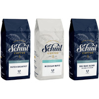 Michigan Maple, Big Wave Blend And Dutch Breakfast Blend - 3 Bags Variety Pack, Schuil Whole Bean Coffee, Fair Trade, Premium Light Roasted Gourmet Whole Coffee Beans, (12 Ounce Bags)