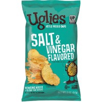 Uglies Kettle-Cooked Potato Chips, Gluten-Free Snacks, Kosher-Friendly, Non-Gmo Snacks For Kids Or Office, Lunch Snacks, Individual Snack Packs, Salt And Vinegar Potato Chips, 2 Oz. Each, Pack Of 12