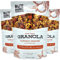 Nuthouse! Granola Company - Premium Harvest Orange Granola | Certified Gluten-Free, Non-Gmo, Kosher | Vegan, Soy-Free | 12 Oz. Bag (3-Pack)