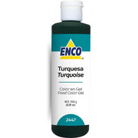 Enco Food Coloring Gel Turquoise 8.8 Oz (250G) Concentrated, Vegan