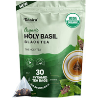 Teaniru, Holy Basil Black Tea - 30 Count | For Overall Mental Well-Being | Rich In Vitamin C, K, A & Adaptogenic Properties | Your Morning Kickstart | Certified By Usda Organic
