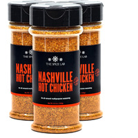 The Spice Lab Nashville Hot Chicken Seasoning - All Purpose Spicy Dry Rub For Fried Chicken, Pork Chops, Vegan Chicken & More - Gluten Free & Kosher Southern Flavor - 6.5 Oz Shaker 3 Pack - 7106