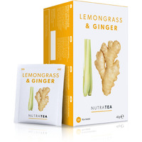 Nutra Tea - Lemongrass & Ginger Tea - 40 Tea Bags - Herbal Tea - (2 Pack)
