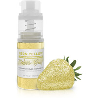 Tinker Dust - Neon Yellow (4G, 1X Mini Pump) Edible Glitter For Desserts, Beverages, Cupcakes, Cake Pops And Cookies By Bakell