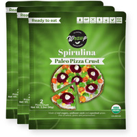 Paleo Pizza Crust | Flavored Organic Gluten Free, Dairy Free, Soy Free, Nut Free And Vegan Pizza Crust (Spirulina, 3 Pack)