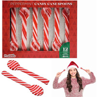 Fruidles Christmas Candy Canes Spoons Suckers, Peppermint Flavor In Box, 12-Pack