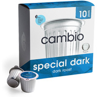 Cambio Roasters Dark Roast Coffee Pods Recyclable K Cup Dark Roast Coffee Pods 34% More Flavor, Reduced Low Acid, Dark Roast, 10 Count, Kcup Compatible, 100% Arabica Beans