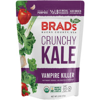 Brad's Plant Based Organic Crunchy Kale, Vampire Killer, 3 Bags, 6 Servings Total