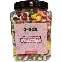 G-Box 22 Oz Freeze Dried Candy Frettles, Delightful Crunchy Fruity Flavorful Burst, Tiktok Trend Items, Air-Tight Sealed In A Grip Jar