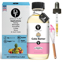 Dolce Flav Natural Cake Batter Extract - 2 Ounce Water-Soluble Multipurpose Flavoring Ideal For Baked Goods, Beverages, Coffee, Desserts & Ice Cream - Perfect Kitchen Gift For Holidays