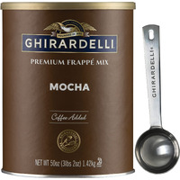 Ghirardelli Mocha Premium Frapp   Mix, 3.12 Lb Can With Ghirardelli Stamped Barista Spoon