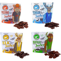 Pearson Ranch Wild Grass Fed Game Variety Pack Of 4-2.1Oz Bags - Venison, Elk, Buffalo, & Wild Boar - Gluten-Free, Msg-Free, Paleo And Keto Friendly