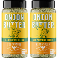 Fire & Smoke Society Onion Butter All Purpose Seasoning | Bbq Rubs For Smoking And Grilling | Steak, Grilled Chicken, Pork, Burgers | Onions, Green Herbs, White Pepper | Large (2-Pack)