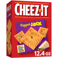 Cheez-It Cheese Crackers, Baked Snack Crackers, Office And Kids Snacks, Pepper Jack, 12.4Oz Box (1 Box)