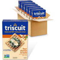 Triscuit Four Cheese And Herb Whole Grain Wheat Crackers, 6 - 8.5 Oz Boxes