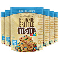 Sheila G's Brownie Brittle - M&Ms Minis Blondie Thin And Crispy Sweet Snacks (Pack Of 6, 4 Oz), Rich Gourmet Brownie Bites Dessert