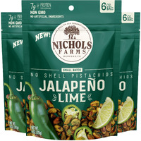 Nichols Farms Pistachios - Fresh Roasted No Shell Pistachio - Nutrient Rich Nuts Snack Packs - Non-Gmo, California Grown - Healthy, Wonderful Tasting, Party Snack - (Jalapeo Lime)