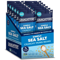 Crunchsters Sprouted Mung Beans, Plant-Based Protein Super-Snack And Salad Topper, Gluten-Free, Nut-Free, Vegan, 7G Protein/Serving, 1.3Oz. Bags, Sea Salt, 12-Pack