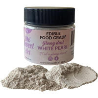 Oh Sweet Art Glossy Luster Dust Edible 7G (0.25Oz) Choose Your Color (White Pearl)