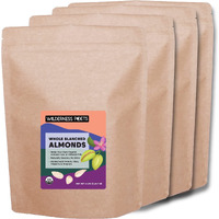 Wilderness Poets, Organic Blanched Almonds - Whole California-Grown Almond Nuts With No Skins - 5 Pound (Pack Of 4)