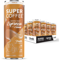 Kitu Super Coffee Espresso, Iced Keto Coffee (0G Added Sugar, 90 Calories) [Vanilla] 11 Fl Oz, 12 Pack | Iced Coffee, Protein Coffee, Coffee Drinks, Smart Coffee - Soyfree Glutenfree