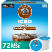 The Original Donut Shop Iced Duos Cookies + Caramel Coffee, Keurig Single Serve K-Cup Pods, 72 Count (6 Packs Of 12)