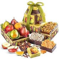 Greatfoods Fresh Fruit And Snacks Premium Gift Tower, Fruit Gift Basket, Snack Gift Basket, Gourmet Food Gifts, Corporate Gifts