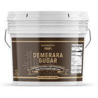 Unpretentious Demerara Sugar, Raw, First-Pressed Sugarcane Crystals For Drinks & Baking (1 Gallon)