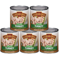 Keystone Meats All Natural Canned Turkey 28 Ounce Long Term Shelf Life Emergency Survival Food Canned Meat | Fully Cooked Ready To Eat | All White Meat No Carbs Gluten Free Family Pack Of 5