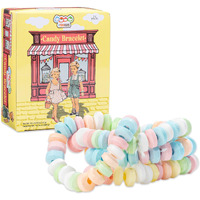 24 Candy Bracelets Individually Wrapped, Stretchable Vintage Candy Jewelry For Kids, The Perfect Pastel Addition To Your Candy Buffet, Princess-Themed Party Or Goody Bags, By 4Yoreelves, Pack Of 24X0.42Oz