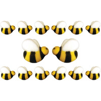 Bees Cake Decorations- Bumble Bee Shaped Edible Hard Sugar Decorations, 12 Pcs By R.U.S. Candy Company