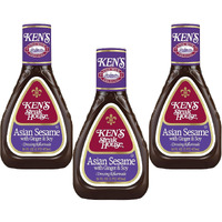 Ken's Steak House Lite Asian Sesame With Ginger & Soy Dressing, 16 Oz (Pack Of 3)