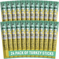 Lorissa's Kitchen Premium Grass-Fed & Finished Jerky Snack Sticks 24-Pack: Herb-A-Licious Turkey Flavor, 8G Protein, Certified Free From Top 9 Allergens, Gluten-Free, Non-Gmo, Zero Sugar, Keto, Paleo