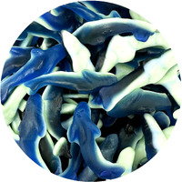Blue Gummy Sharks Candy, 2 Pound Bulk Bag, The Hampton Popcorn & Candy Company