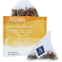 Arbata Serenity Peach Tea, 12 Pyramid Tea Bags Decaf Herbal Tea, Artisinal Naturally Flavored Caffeine Free Tea With Notes Of Citrus, Apple, Pineapple