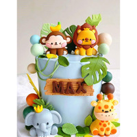 Jevenis Jungle Animals Cake Decoration Wild One Cake Decoration Safari Cake Decoration Giraffe Elephant Lion Tiger Cake Jungle Animals Birthday Party Decoration
