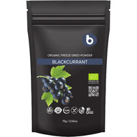 Organic Black Currant Powder From Freeze Dried Black Currants, High In Anthocyanins & Vitamins, For Smoothies, Baking And Flavoring, 2.65Oz