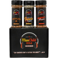 Manchild Bbq Rub Spices And Seasonings Gift Set| All Natural Texas Spice Dry Rubs For Cooking, Smoking, Grilling| Meat, Steak, Chicken, Turkey, Pork, Ribs, Butt Rub, Fajitas, Cajun & Seafood Seasonings|Spice Gift Pack